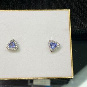 Tanzanite And Diamond White Gold Earrings